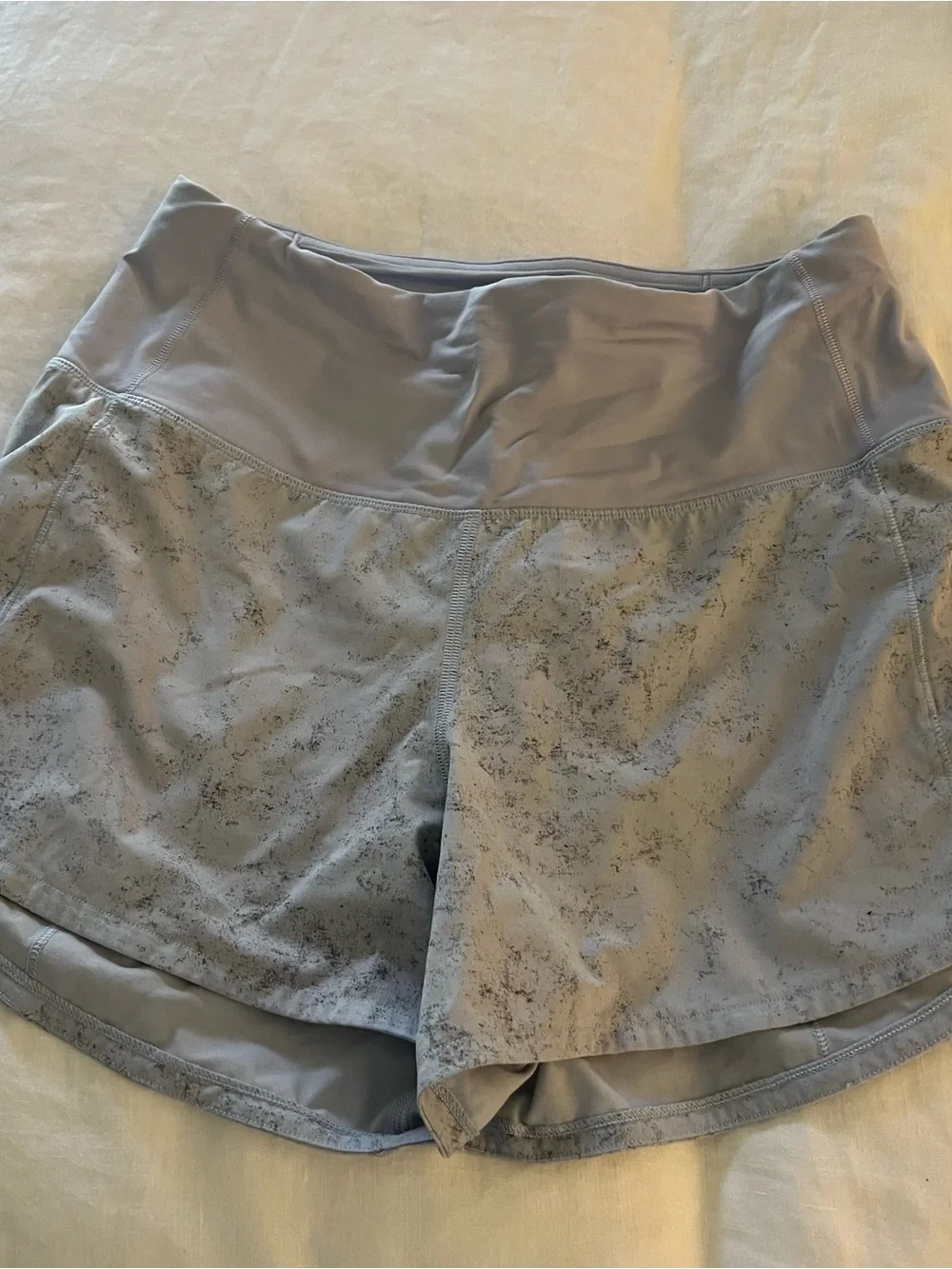 Light Gray/purple Marble-Print Women’s Performance Shorts